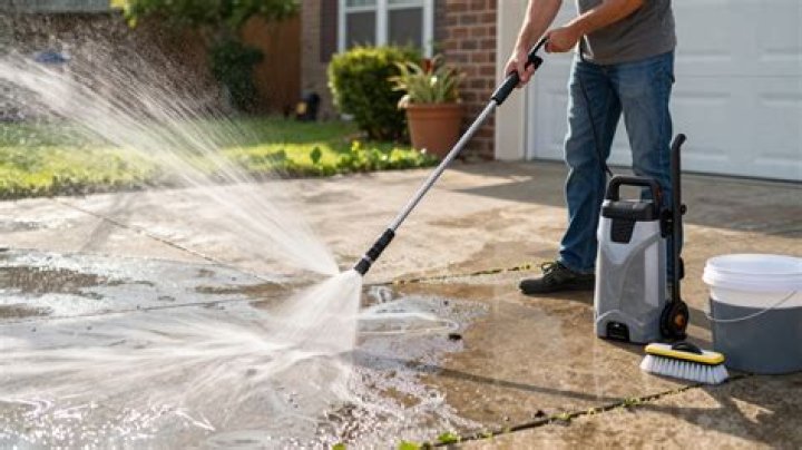 Can a 2000 psi pressure washer clean concrete?
