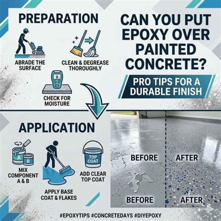Can you put epoxy over painted concrete?
