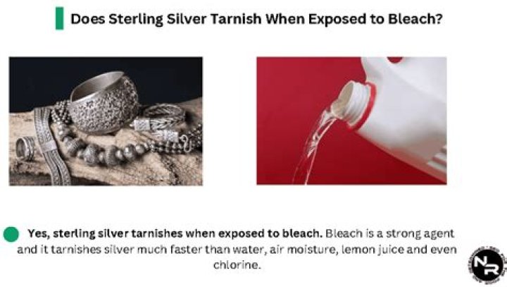 Does bleach turn sterling silver?