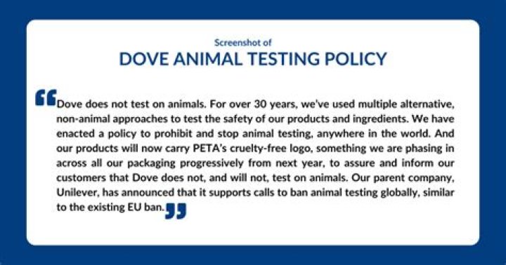Does Dove test on animals?