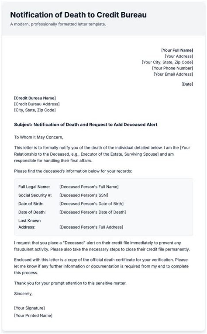 How are credit bureaus notified of death?