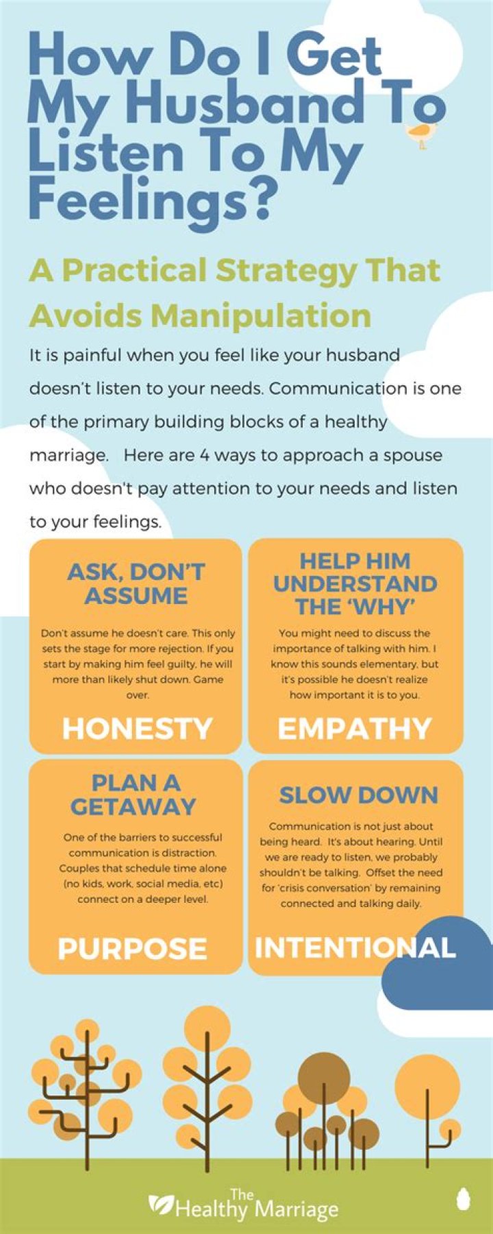 How can I get my husband to understand my feelings?