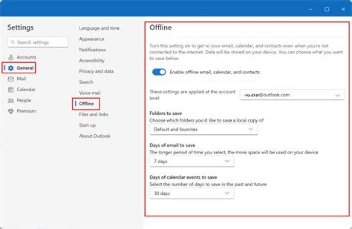 How do I change Outlook from offline to online?