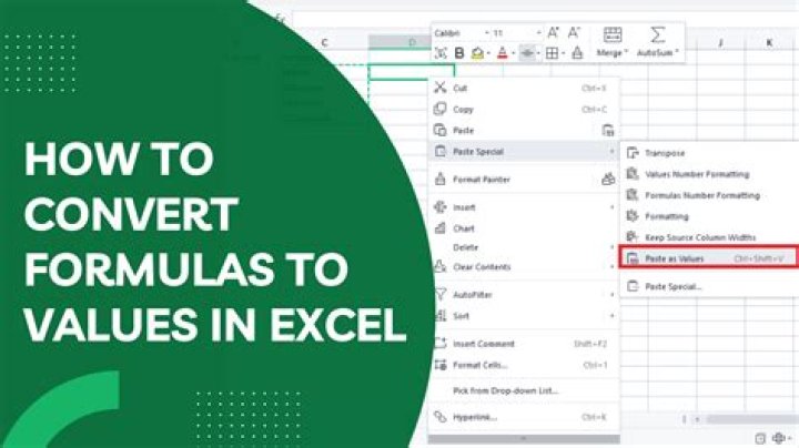 How do I convert formulas to values in Excel Mac?