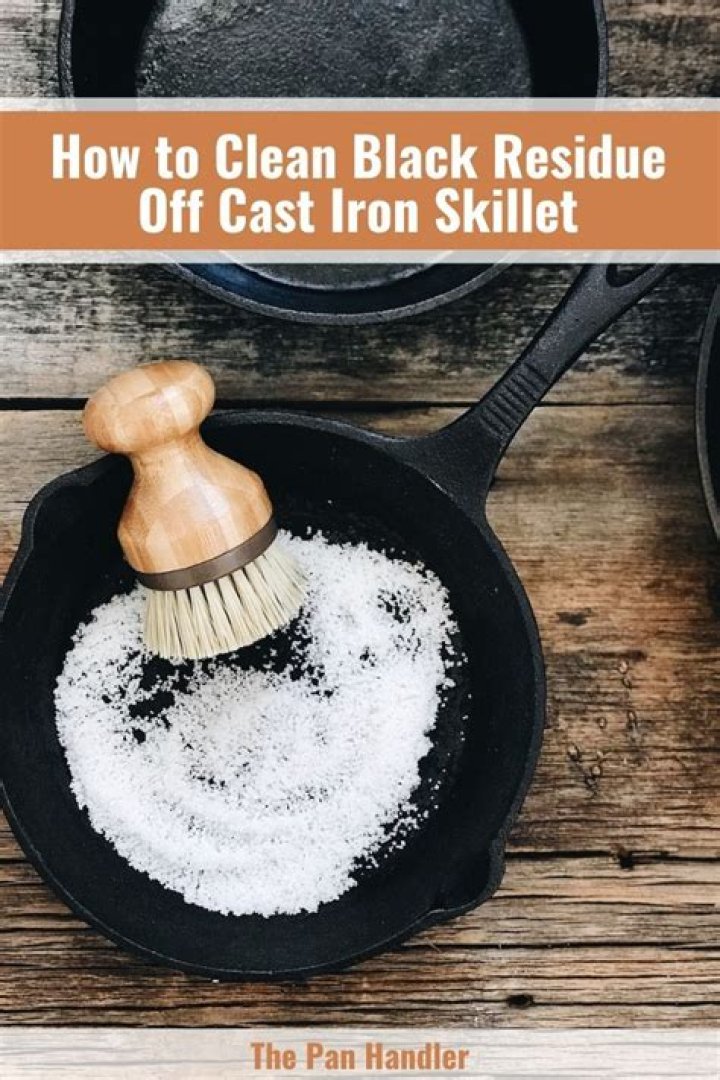 How do I get the sticky residue off my cast iron skillet?
