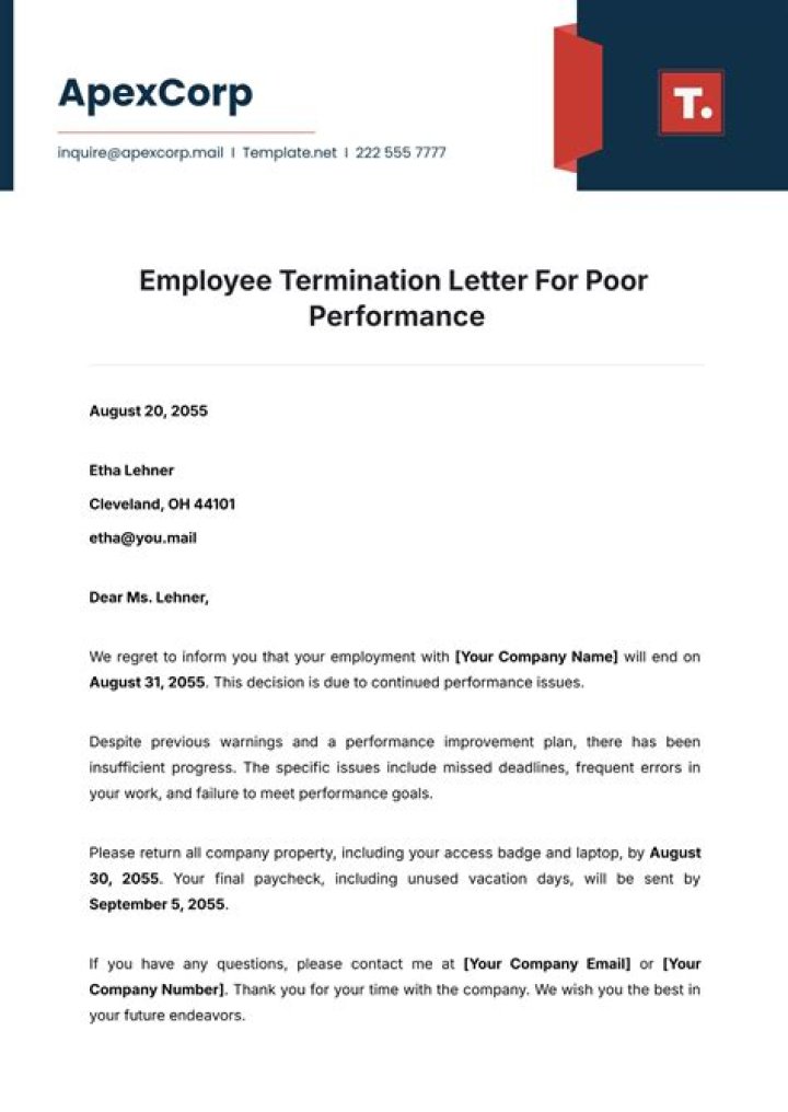 How do you inform an employee of poor performance?