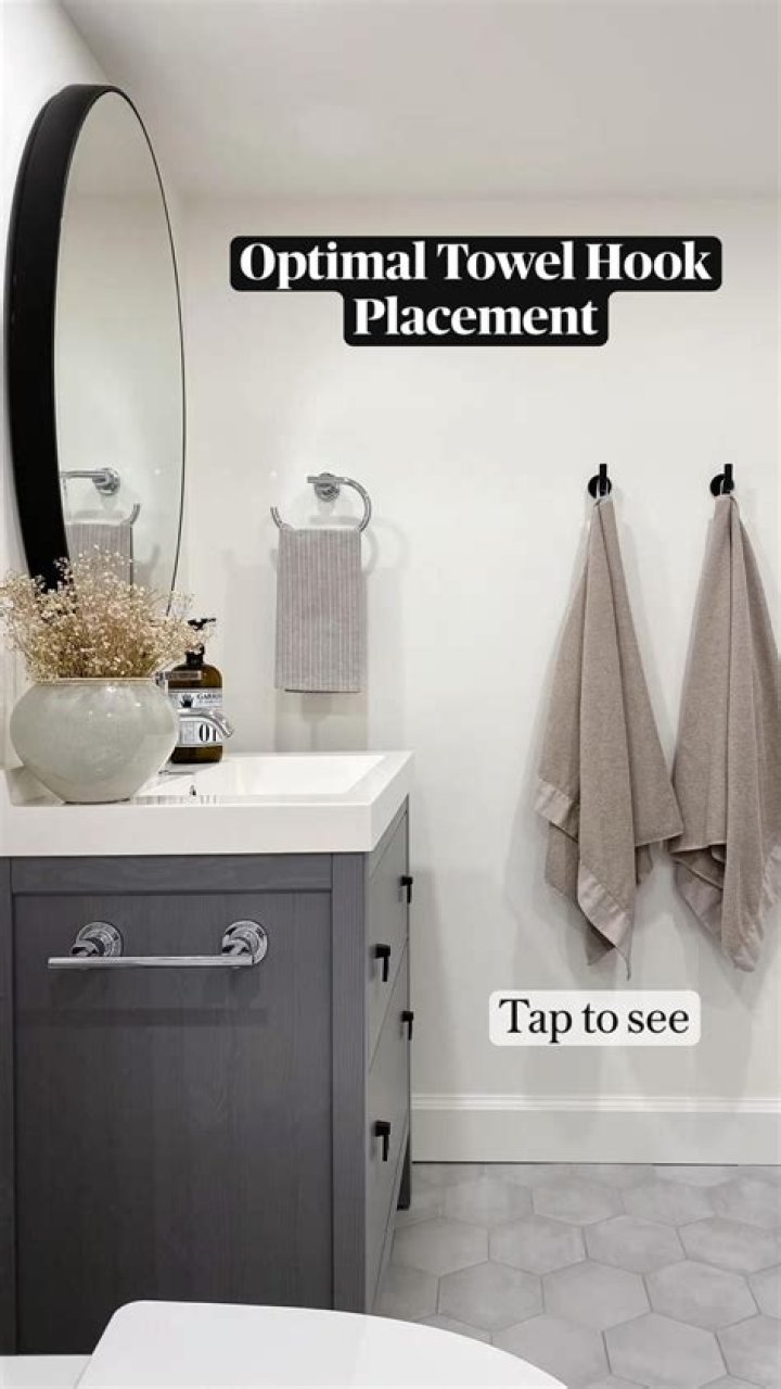 How do you place a hand towel in a bathroom?