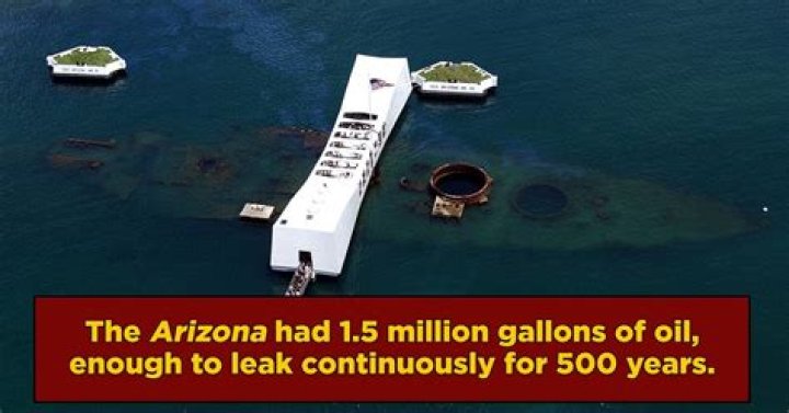 How many gallons of fuel are on the USS Arizona?