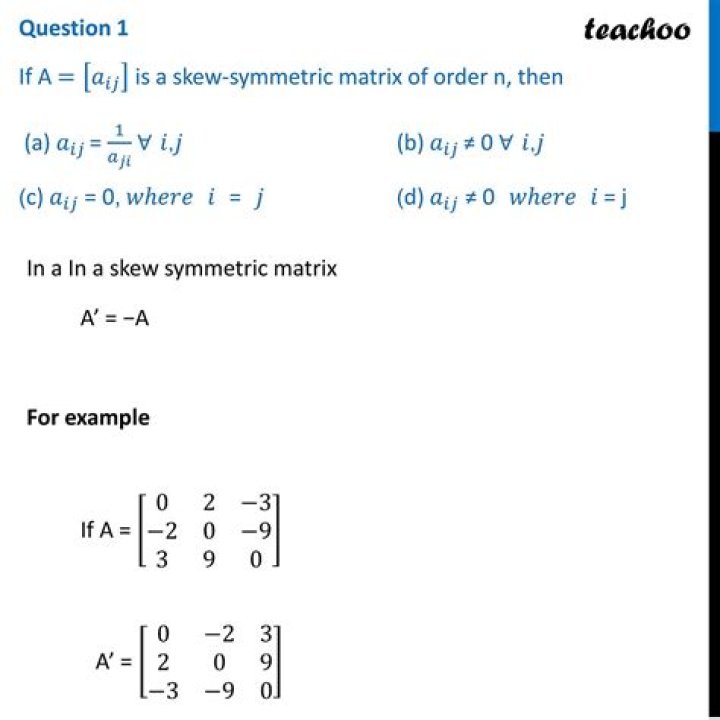 Is determinant of a skew-symmetric matrix is zero?