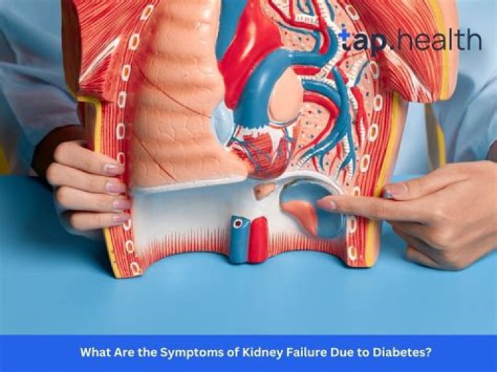 What are the symptoms of kidney failure due to diabetes?