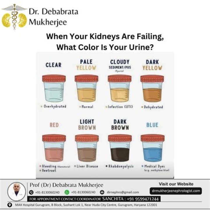 What color is your urine when your kidneys are shutting down?