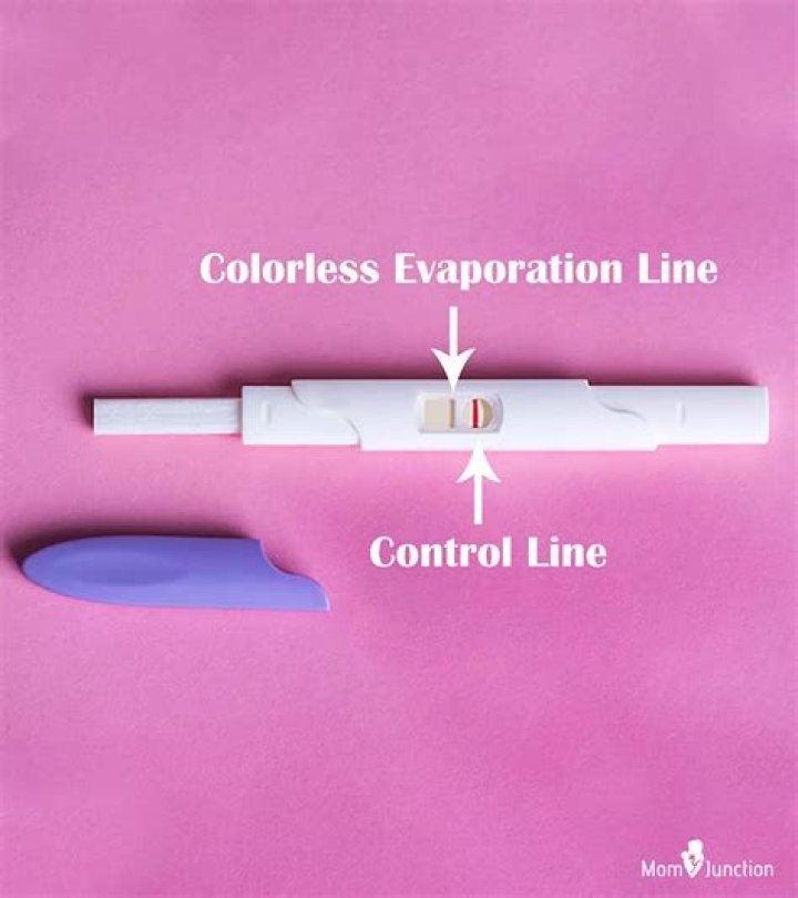 What does an evaporation line look like clear blue?