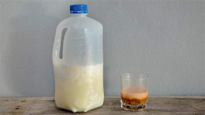 What does spoiled milk look like?