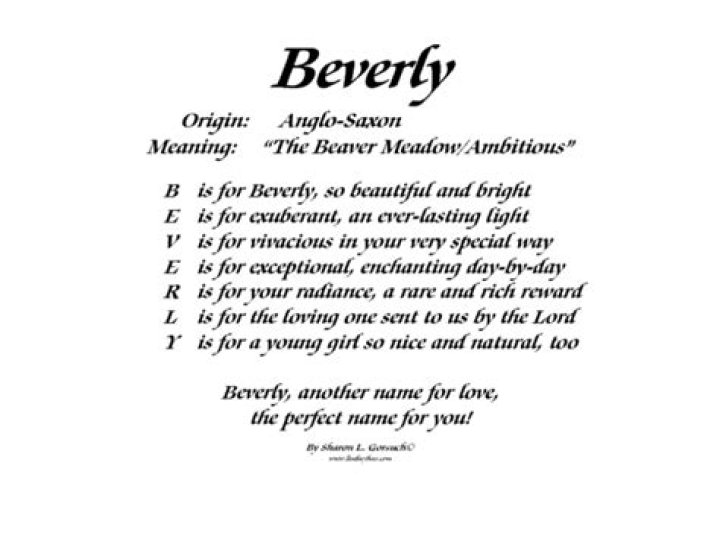 What does the name Beverly mean?