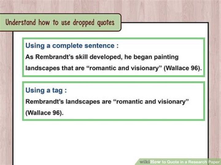 What is a dropped quote quizlet?