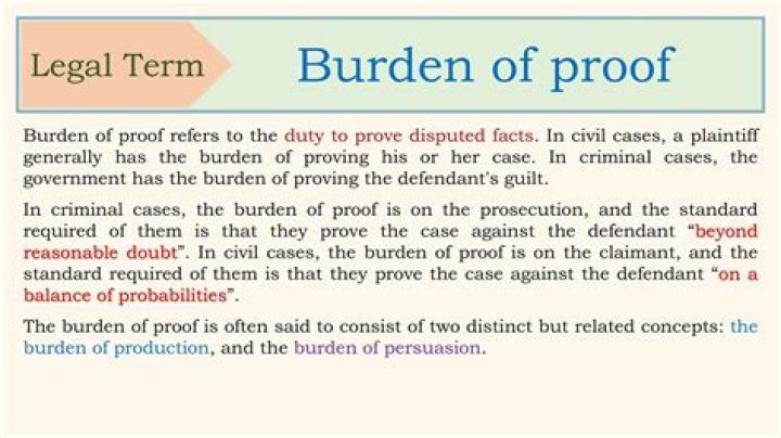 What is an example of burden of proof?