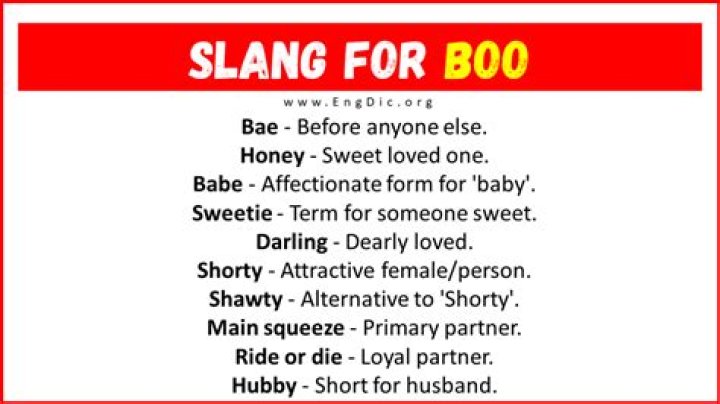 What is Boo slang for?