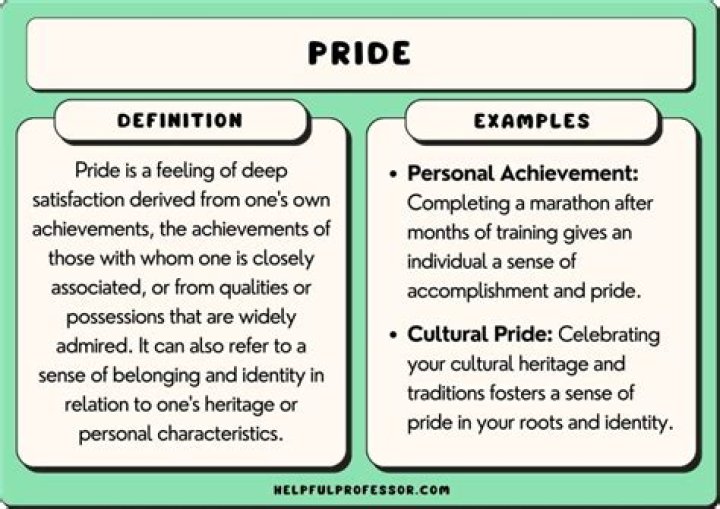 What is difference between proud and pride?