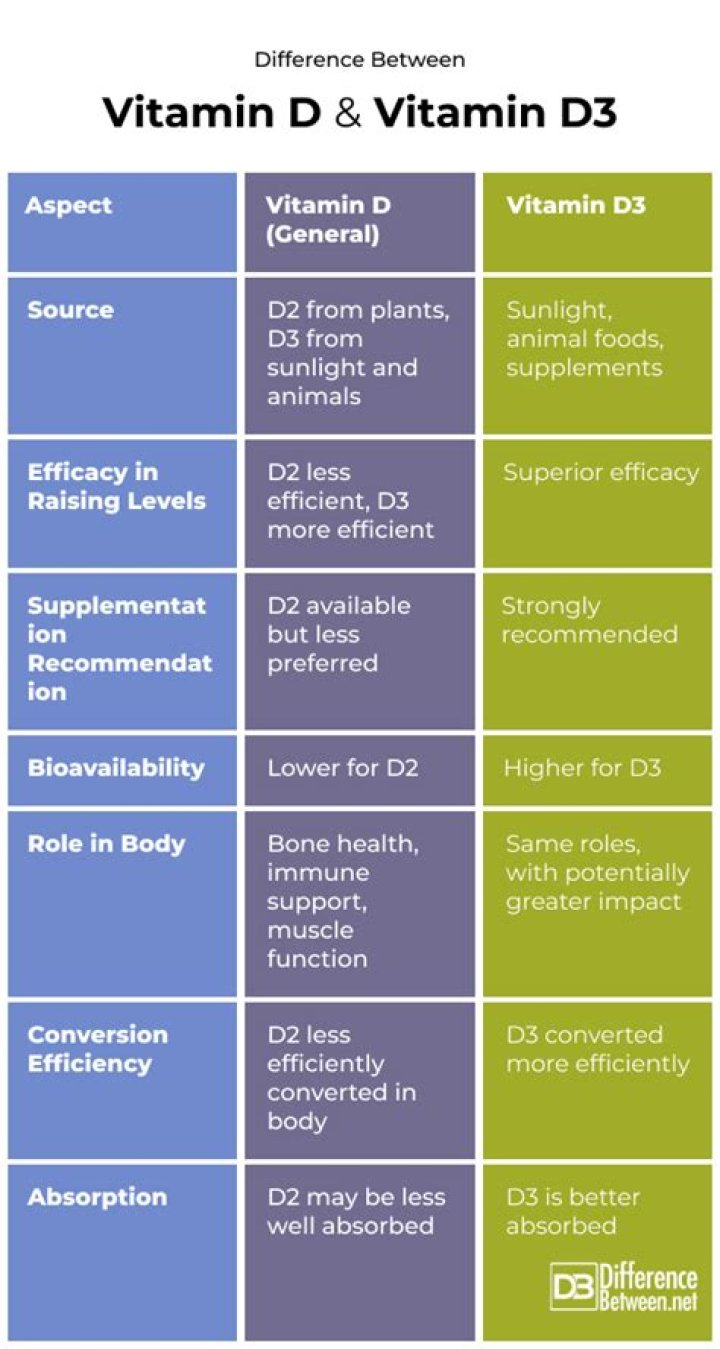 What is difference between vitamin D and vitamin D3?