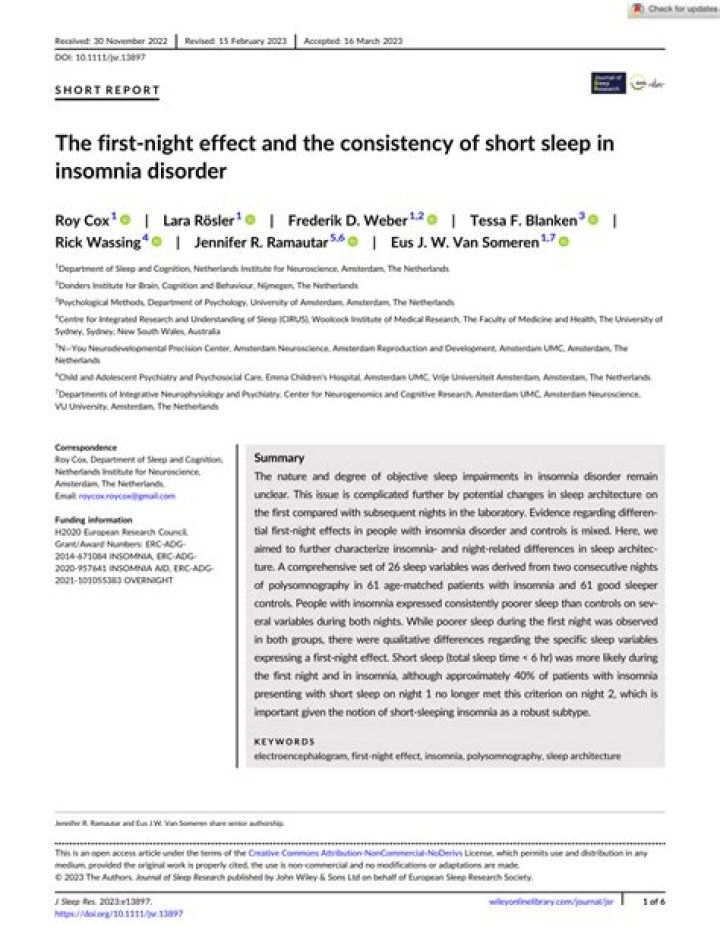 What is First night Effect?