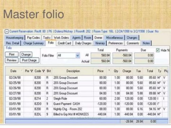 What is guest folio in front office?