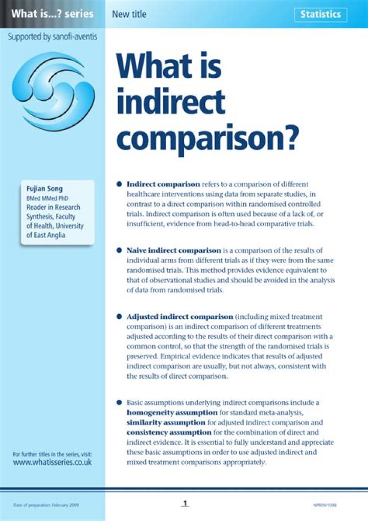 What is indirect comparison?