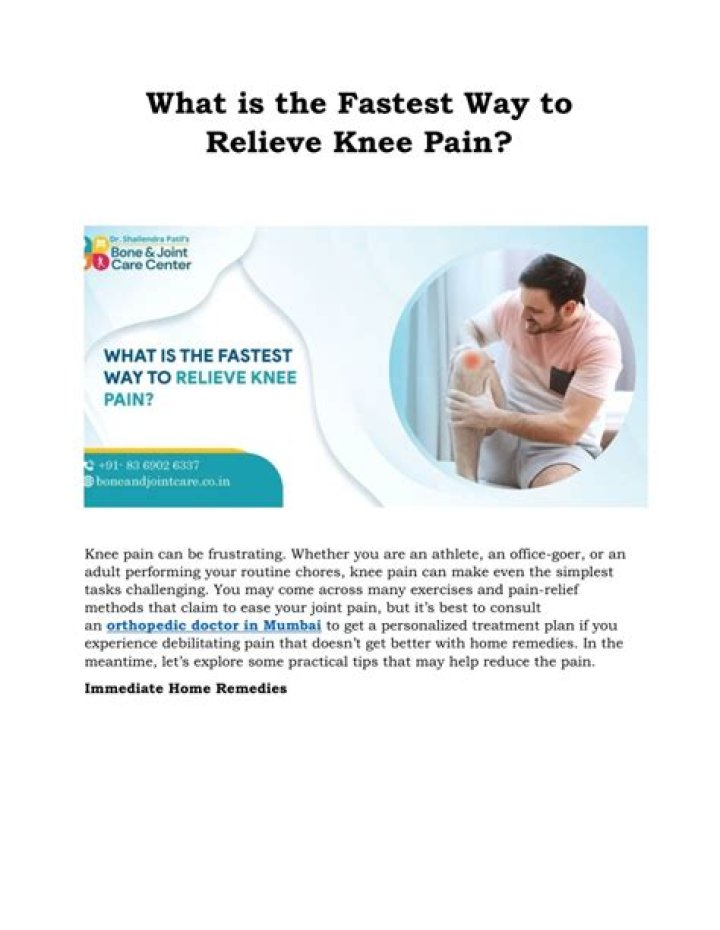 What is the fastest way to relieve knee pain?