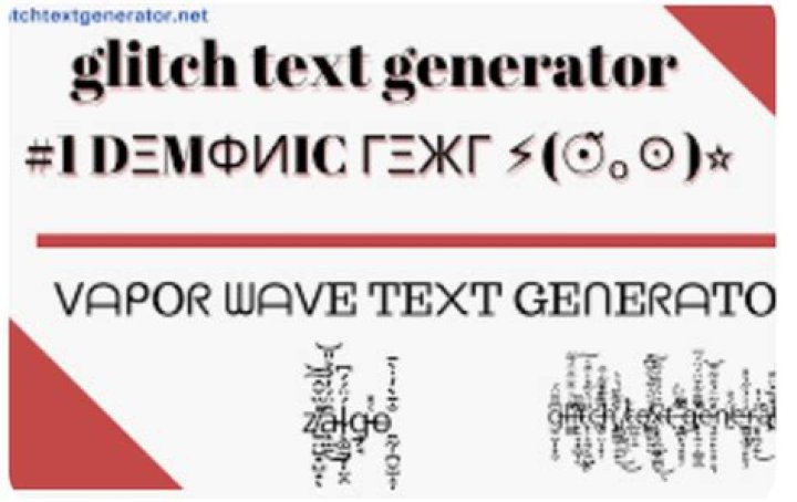 What is the glitch text called?