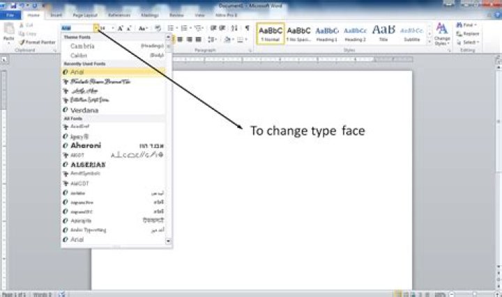 What is typeface in word?