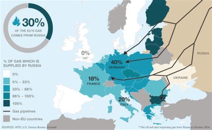 What percentage of UK gas comes from Russia?