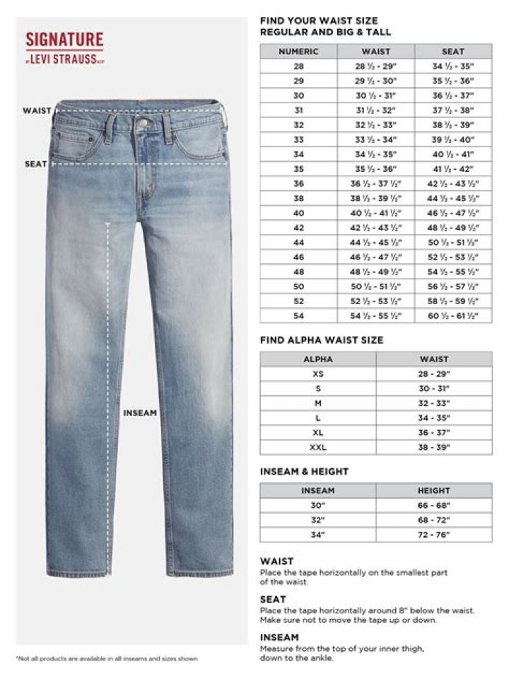 What size is 30 waist in Levis?