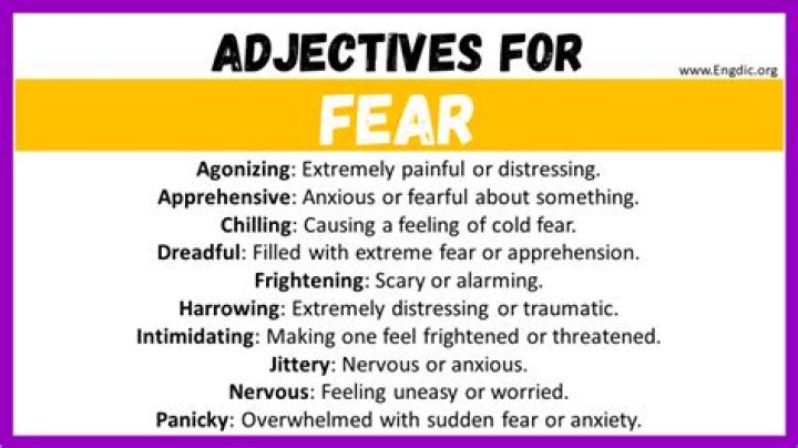 What words describe fear?