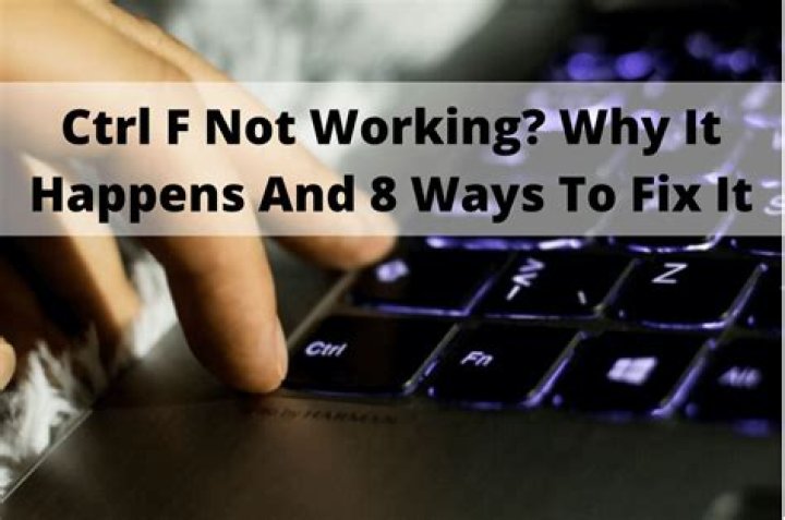 Why Ctrl F is not working?