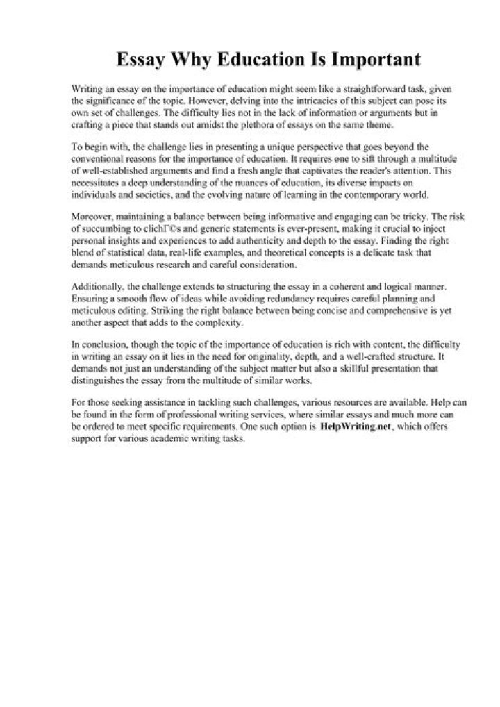Why is education important essay?
