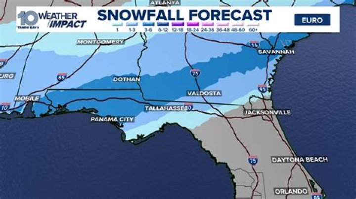 Will it snow in 2022 in Florida?